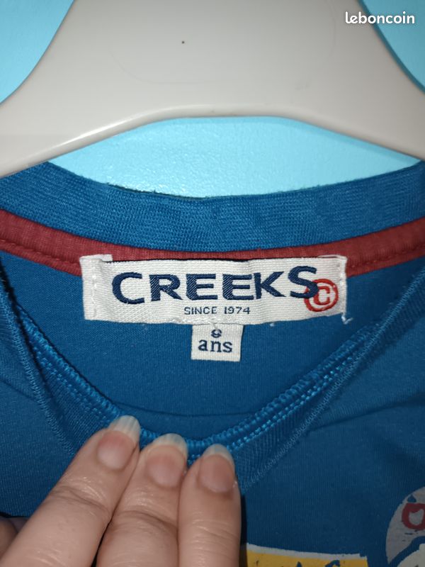 T-shirt m lg turquoise CREEKS en 8 ans (mam33133) (image 2)