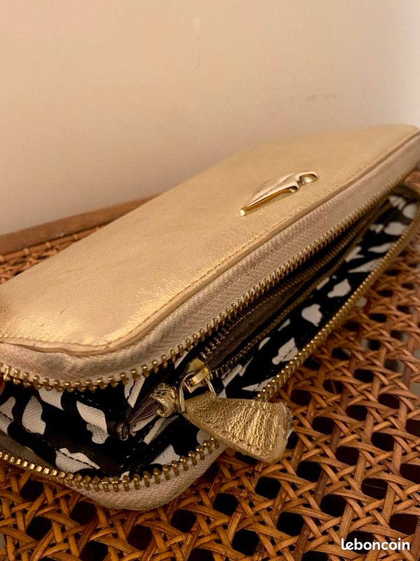 Diane Von Furstenberg portefeuille Cuir OR compagnon cuir portefeuille doré Long portefeuille zippé Or DORÉ Diane Von Furstenberg Portefeuille long de luxe doré pour femme RARE - DVF (image 3)