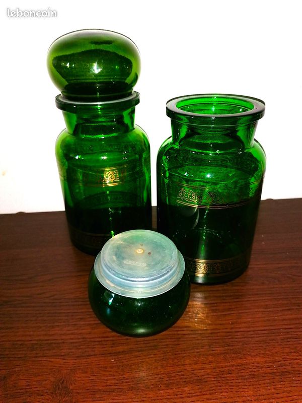 Bocaux décoratifs et de conservation en verre vert - bouchons hermétiques (image 3)