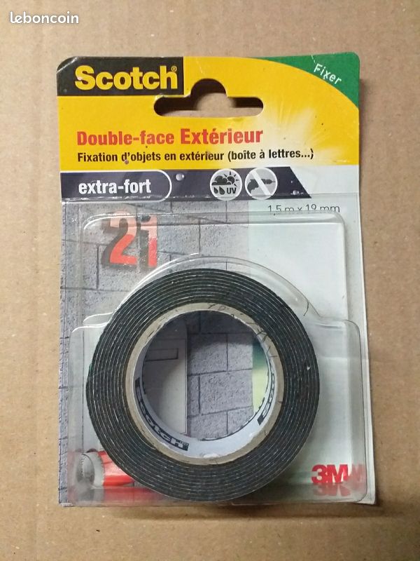 3M scotch doubleface extérieur extrafort 1.5 m x 19 mm Bricolage — free download