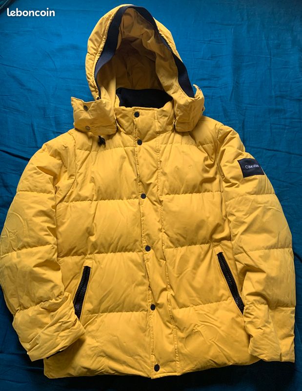 Doudoune Calvin Klein capuche amovible jaune taille M (image 1)