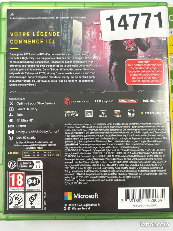 Cyberpunk 2077 - Jeu Xbox Series S et X #A14771 (image 3)
