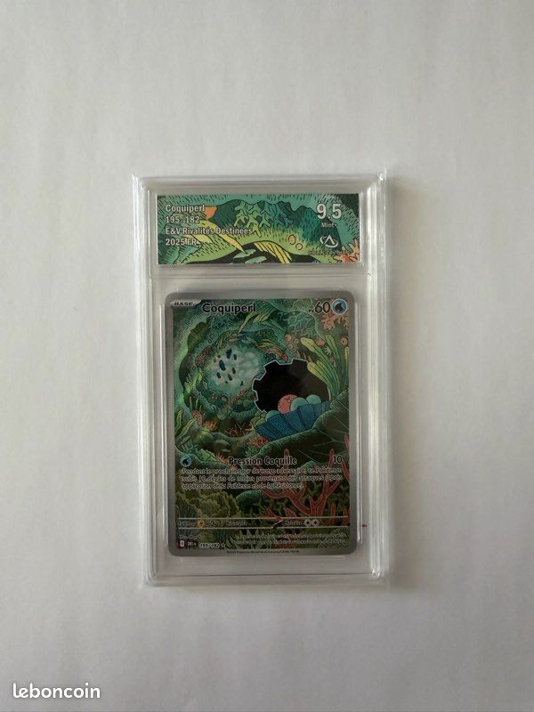 Carte Pokémon Coquiperl 195/182 – Rivalités Destinées – Gradée CollectAura 9,5 (image 1)