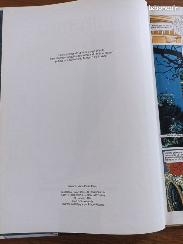 BD "Largo Winch" T.1 L'héritier TBE (image 4)