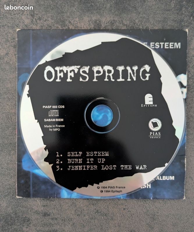 Single CD Offspring self esteem rock métal punk 90 1994 collector musique (image 3)