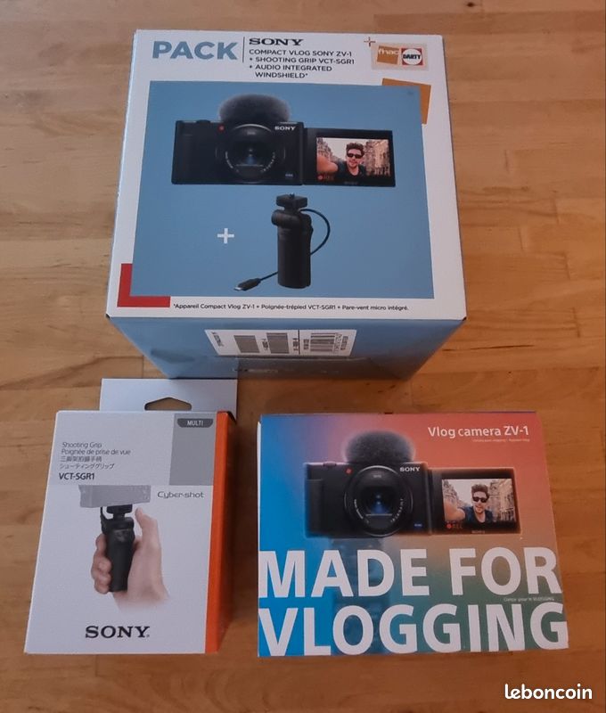 Appareil photo-video vlog ZV-1 sony / poignée-trépied VCT-SGR1 / pare-vent micro / Batterie rechargeable (image 2)