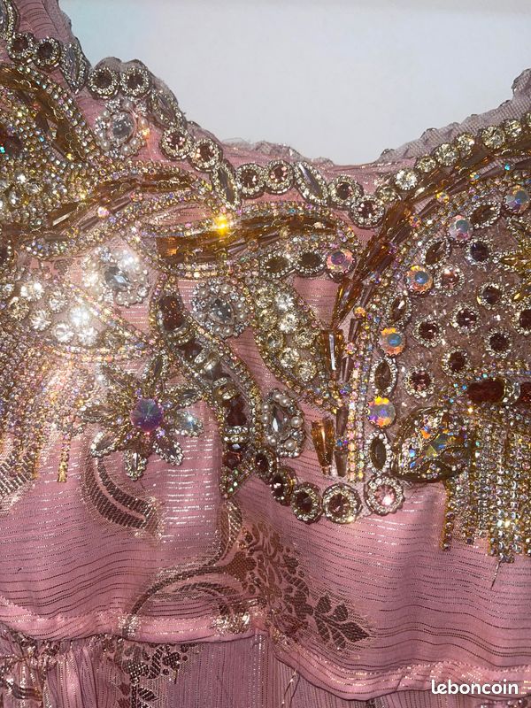 Robe oranaise blouza saumon dorée (image 4)