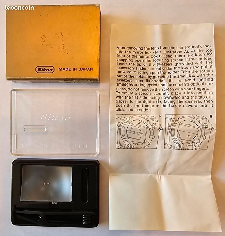 Verre De Visée Type B Pour Appareil Nikon - Compatible FA, FE, FE2, FM2 - Neuf