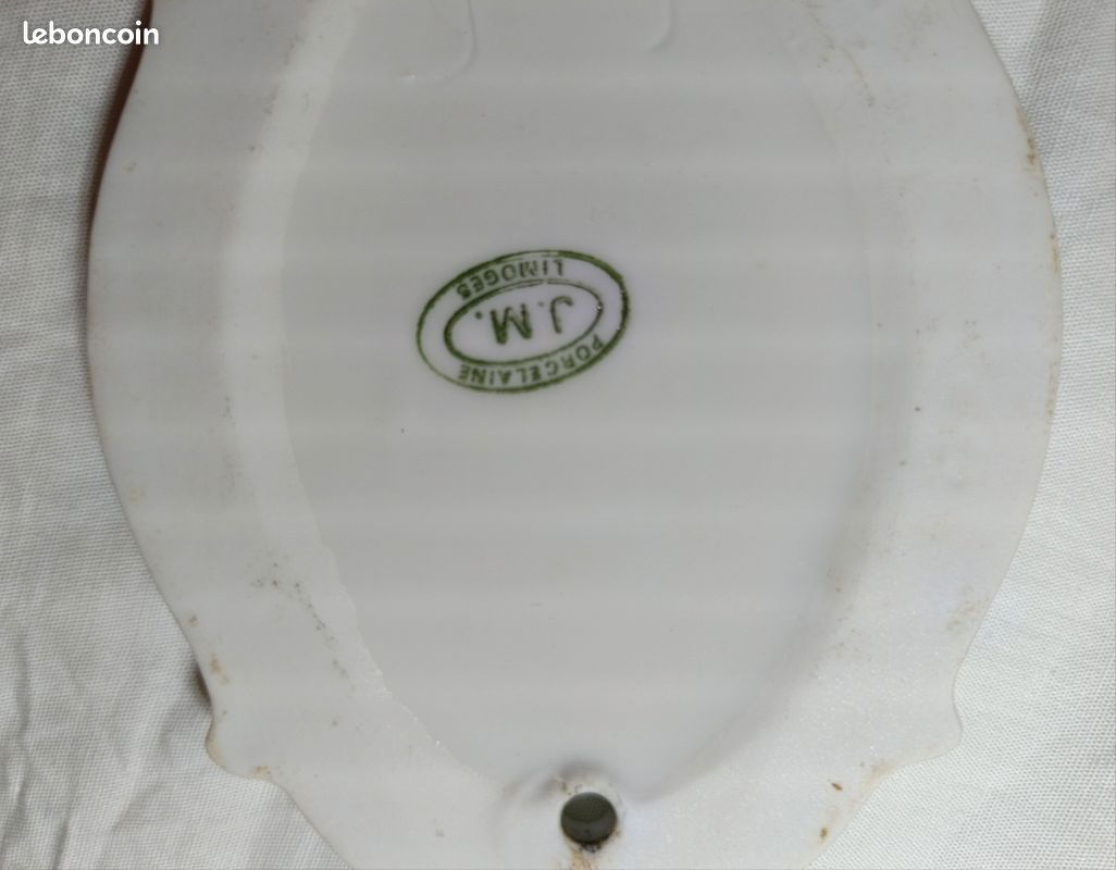 Plaque de porte vintage en porcelaine de Limoges Salle de