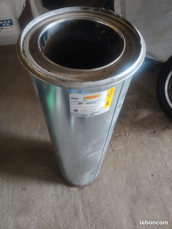 Conduit Poujoulat inox galvaniser 200mm neuf 1m (image 1)