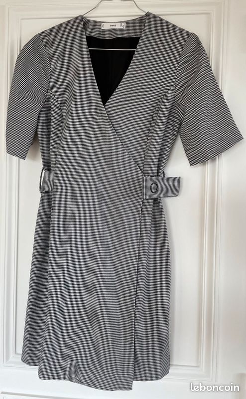 Robe courte pied de poule Mango (image 4)