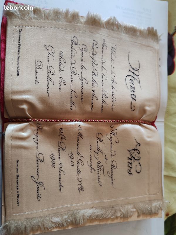 Menu de repas authentique de la chambre de commerce de Lyon en 1921 (image 5)
