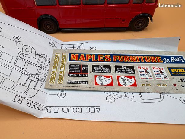 142O 1980'S Solido 4402 France Bus AEC Double Decker Ouvert Southern Vectis 1:50