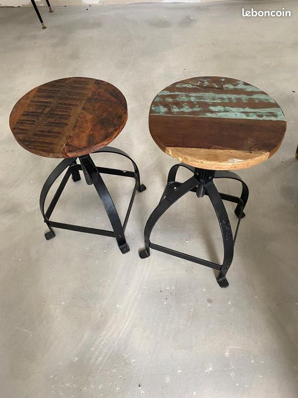 Tabourets VINTAGE - Style INDUSTRIEL (image 2)