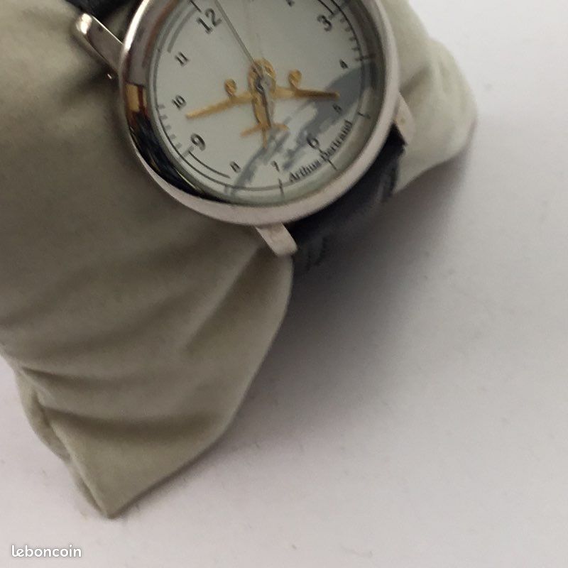 Montre Chronographe ARTHUS BERTRAND Argent 925 - Occasion Vintage, Mouvement Quartz, Cuir Marron