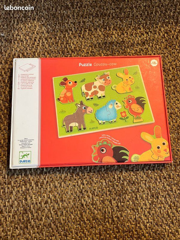 Puzzle en bois en relief Coucou cow Djeco (image 5)