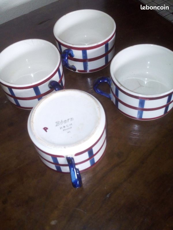 4 tasses BASQUES avant 1955 "BEARN" de H. B CREIL MONTEREAU (image 14)