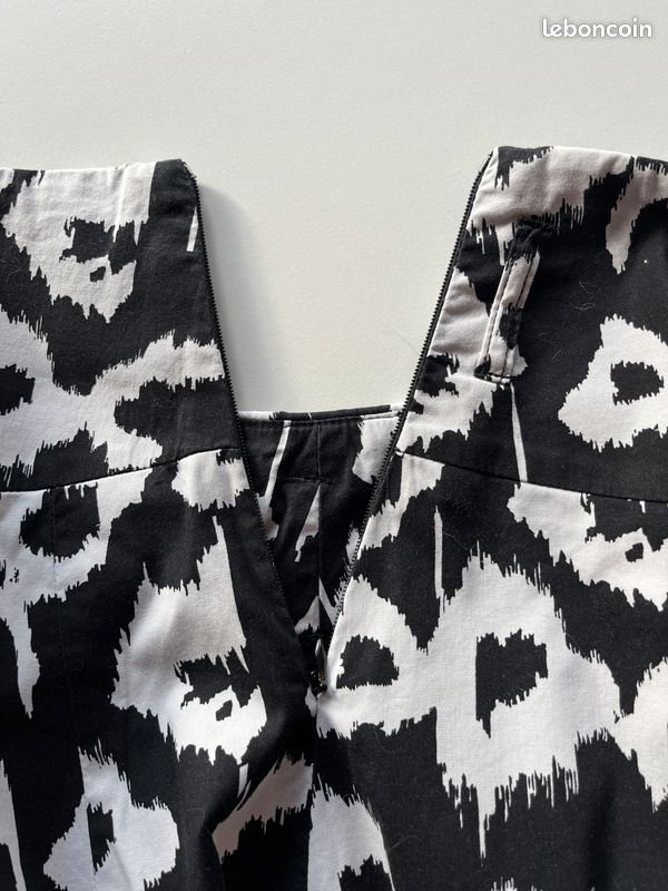 Jupe YESSICA BELLE Plissée T38 - Noir Et Blanc, Viscose, Doublée, Très Bon état