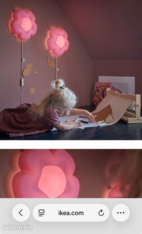 Lampe déco fleur rose IKEA (image 3)