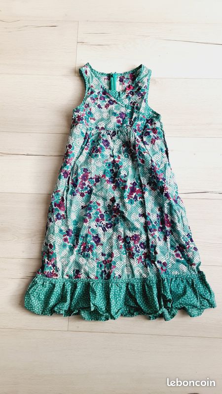 Vêtement fille robe légère bleue à fleurs Orchestra 10 ans Vêtements