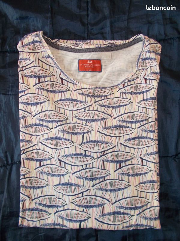 Tee-shirt homme XL Devred fond crème avec motifs (image 4)