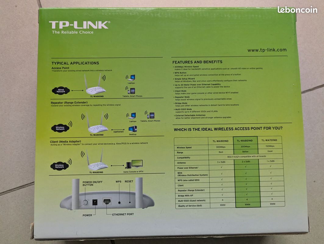 TP Link TL-WA801ND - Point d’accès Wi-Fi 300 Mbps (image 4)