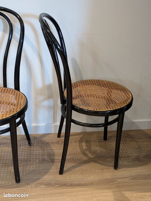 Paire chaises bistrot cannage (image 3)