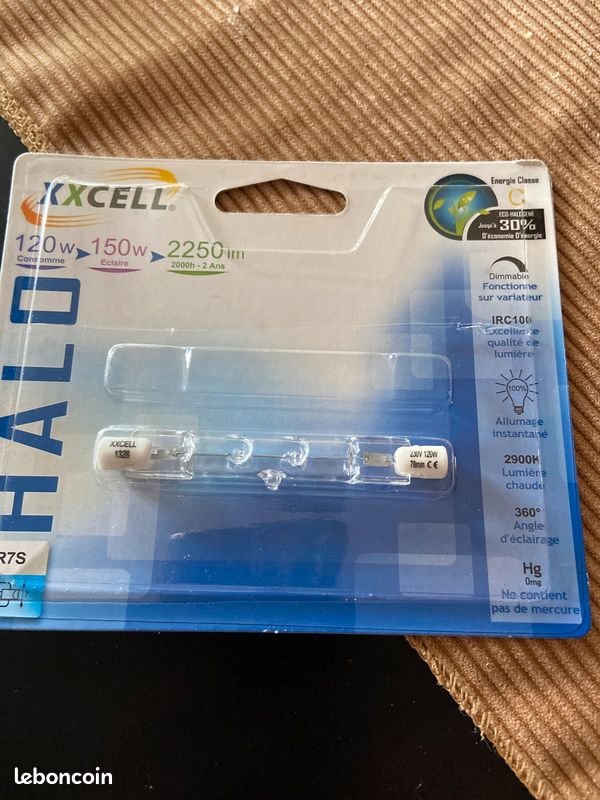 Ampoule halogène R7S 78mm 120w (image 1)