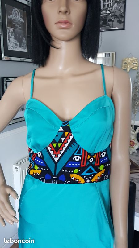Longue robe d' été turquoise taille 42 (image 5)