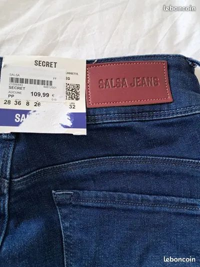 Jean femme neuf SALSA JEANS Push In Slim Secret bleu denim W28 L32 europe taille 36 (image 4)