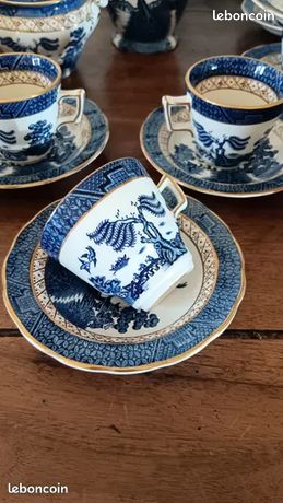 Lot 10 Assiettes Real Old Willow Porcelaine Bleue - Angleterre 1920-1949