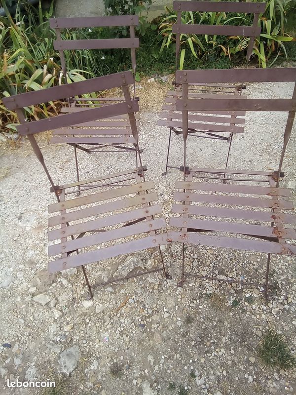 2 chaise de terrasse en métal pliante (image 1)