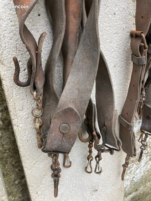Lot de 6 sangles militaire en cuir ww2 militaria casque (image 3)