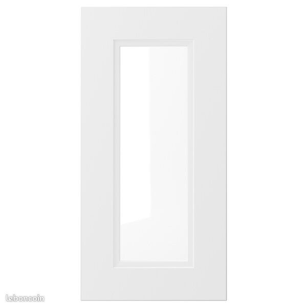 Porte vitrée pour meuble ikea, modèle AXTRAD blanc mat dimension 30x60 cm (image 1)