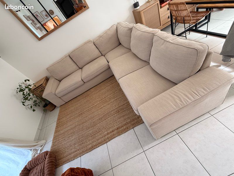 Photo 3 de Canapé d’angle IKEA KIVIK 5 places – Beige clair Tresund entièrement déhoussable