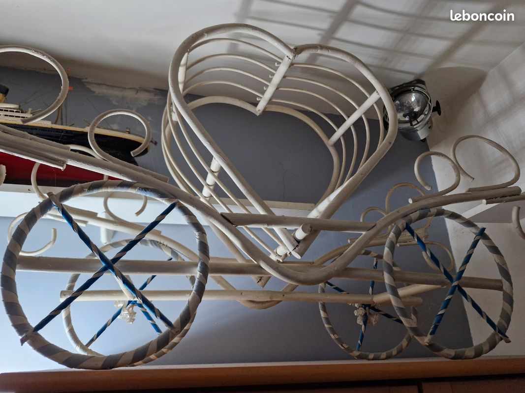 Cheval Et Calèche En Bois Dejou - 68 Cm - Jouet Ancien Ou Déco - Très Bon État