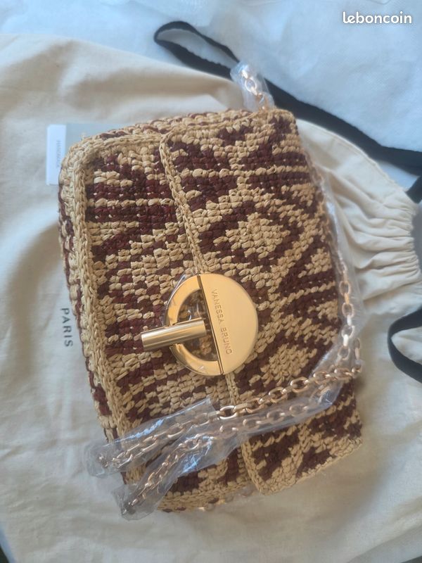 Sac moyen moon en raphia marron Vanessa bruno (image 4)