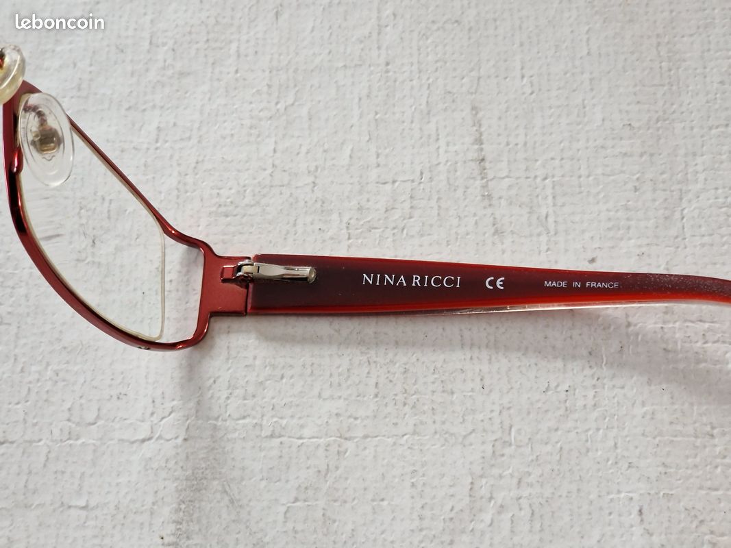Lunettes NINA MÜR Madrid - Monture Rouge Brun Or Ovale - Bois Et Métal - Neuf Sans étiquette - Style Designer
