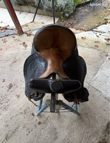 ANCIENNE SELLE selle de cheval de course western canon en