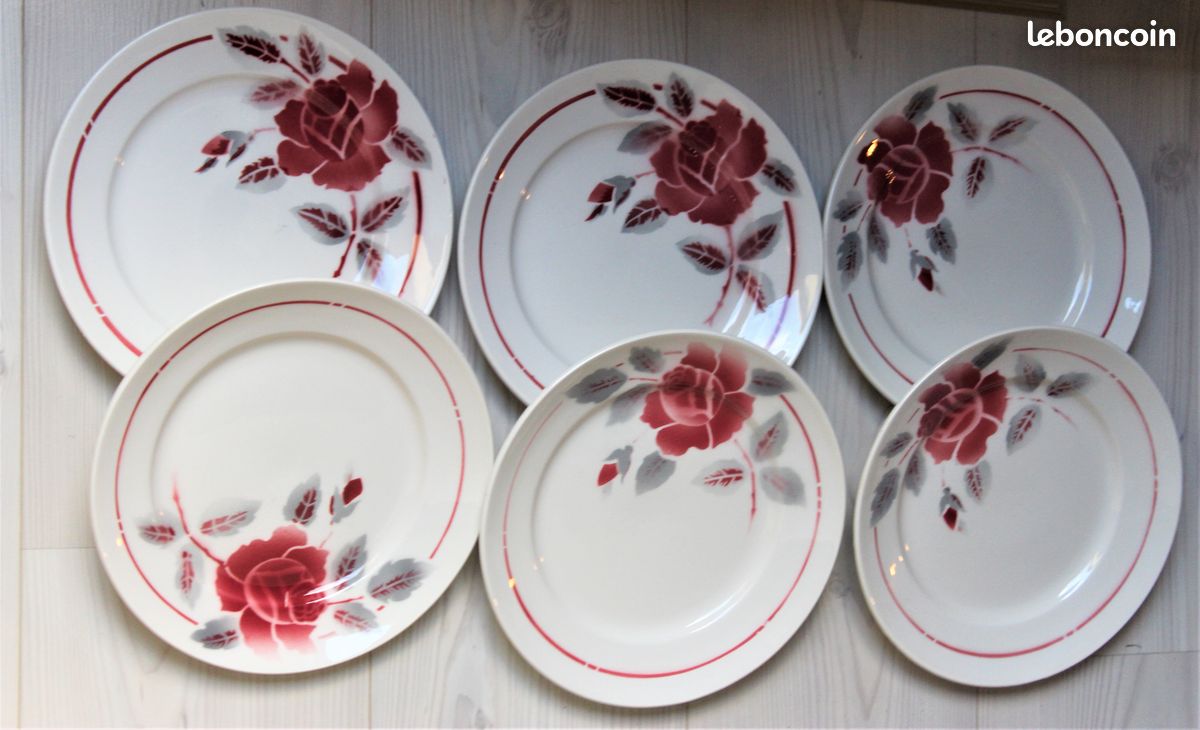 6 GRANDES ASSIETTES Plates Moulin Des Loups Orchies Modèle Ontario
