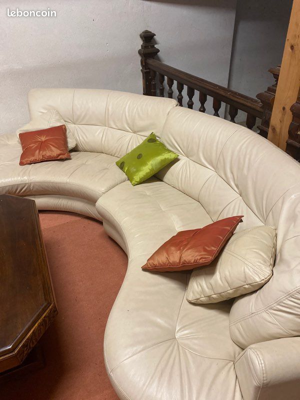 Canapé cuir blanc (image 2)