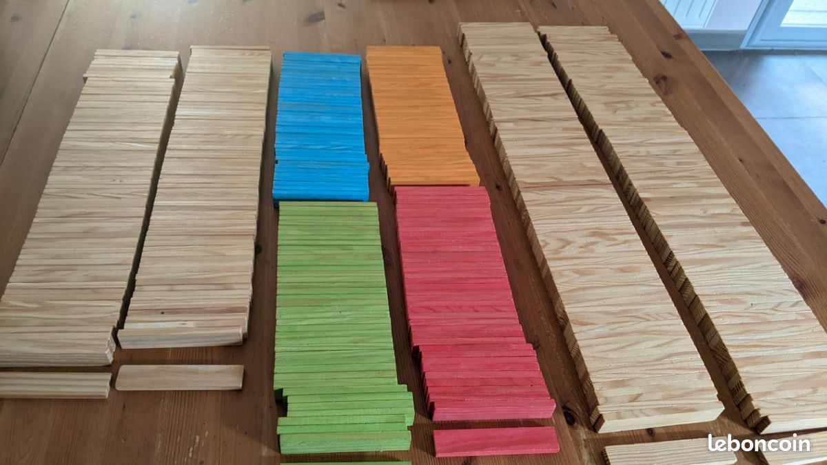 Lot exceptionnel de 475 planchettes Kapla + couleurs (image 2)