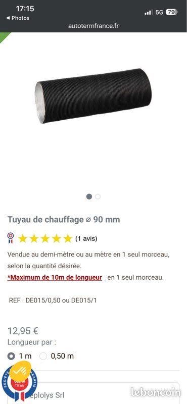 Gaine chauffage autoterm (image 1)