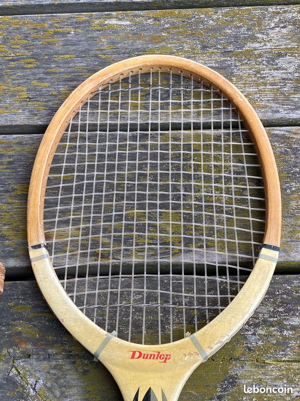 ANCIENNE RAQUETTE DE Tennis en bois Dunlop Vintage Avec Sa Presse En