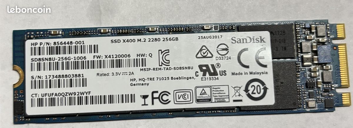 Barrette SSD SanDisk 128Go Modèle SDNEP655-1837C d'occasion