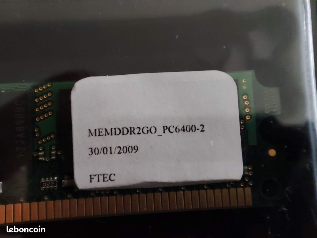 Barrettes Kingston 2Go PC6400 (lots de 10 = 20Go) (image 1)