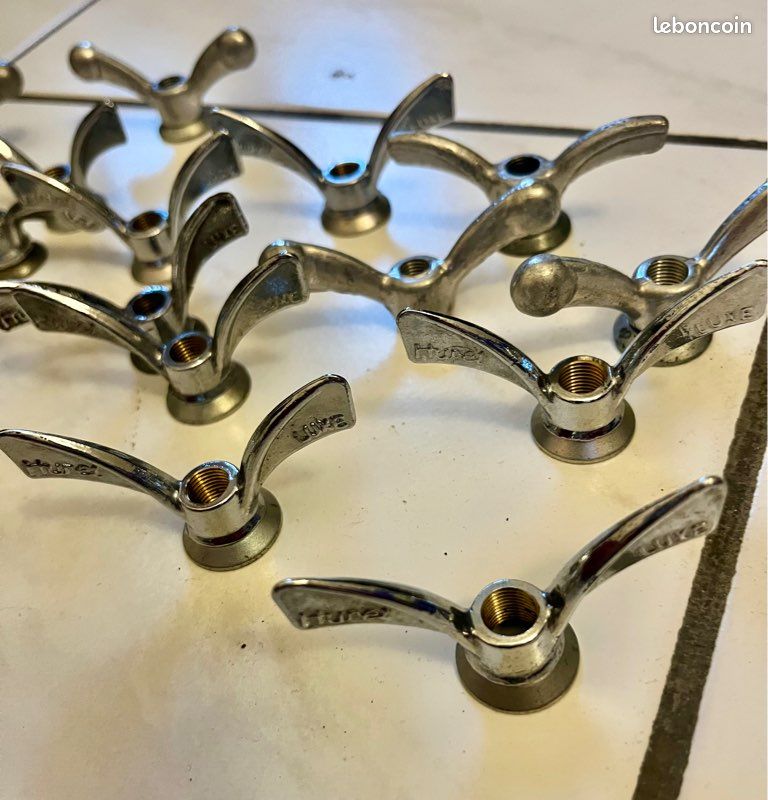 4x Ecrous papillons ancien huret luxe 8 mm vélo vintage wing