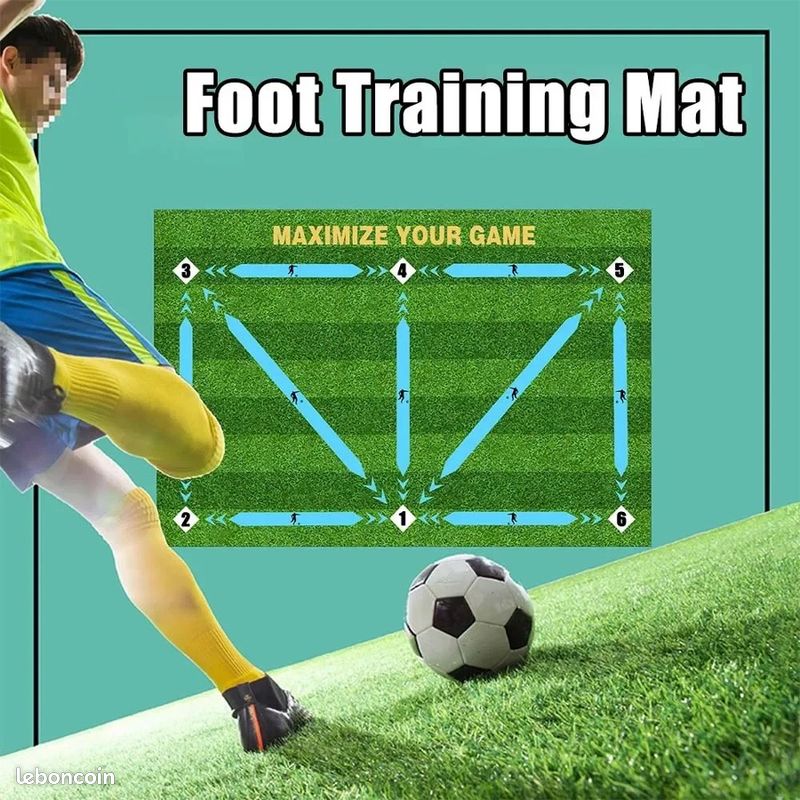 Tapis Entraînement Football 60x90cm - Antidérapant Vert - Amélioration Dribble Et Contrôle