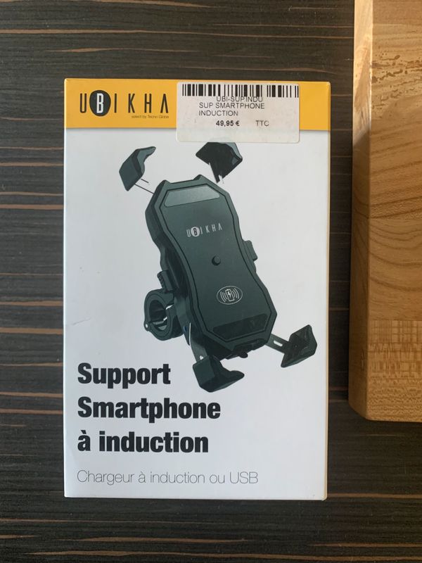 Suppor Smartphone à induction Ubikha pour moto - Équipement moto