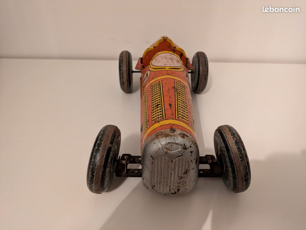 Ancienne Voiture De Course En Tôle - Jouet Véhicule Vintage Collection
